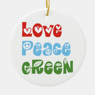 Liefde, Vrede, Groen aangepaste ornament
