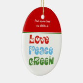 Liefde, Vrede, Groen aangepaste ornament (Rechts)