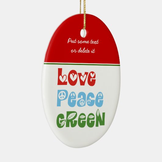Liefde, Vrede, Groen aangepaste ornament (Rechts)