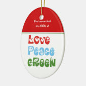 Liefde, Vrede, Groen aangepaste ornament (Links)