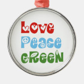 Liefde, Vrede, Groen aangepaste ornament (Voorkant)