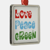 Liefde, Vrede, Groen op maat gemaakte ornament (Rechts)