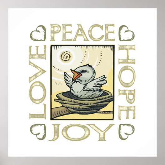 Liefde, Vrede, Hoop, Joy Poster (Voorkant)