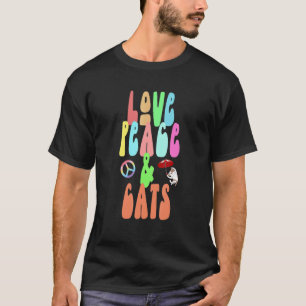 Liefde Vrede & Katten leuk hippie kostuum 3 T-shirt