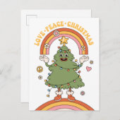 Liefde, Vrede, Kerstmis - Een Groovy Kerstfeest Feestdagenkaart (Voorkant / Achterkant)