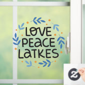 Liefde Vrede Latkes Chanoeka Decoratie Raamsticker (Huis)