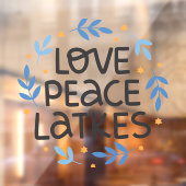 Liefde Vrede Latkes Chanoeka Decoratie Raamsticker (Vel 2)