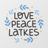 Liefde Vrede Latkes Chanoeka Decoratie Raamsticker (Vel)