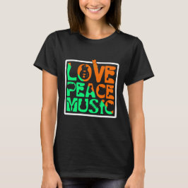 Liefde vrede muziek t-shirt