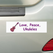Liefde, Vrede, Ukuleles Bumpersticker (Op auto)
