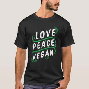 Liefde Vrede Veganisch Plantaardig Dieet Groente V T-shirt
