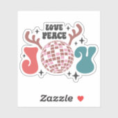 Liefde Vrede & Vreugde | Groovy Christmas Sticker (Vel)
