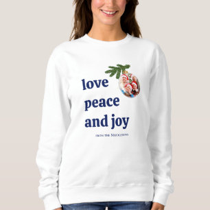 Liefde Vrede Vrolijkheid Kerst Dames Navyblauw Cas Trui