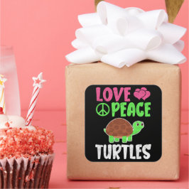 Liefde Vredesschildpadden Schattigee Zoo Dieren Sc Vierkante Sticker