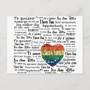 Liefde vreemde talen briefkaart