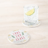 Liefde, vreugde, kerstcadeaus voor Feestdagen Zandsteen Onderzetter (Zijkant)