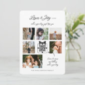 Liefde & Vreugde Moderne Minimaal QR Code Videoboo Feestdagenkaart (Staand voorkant)