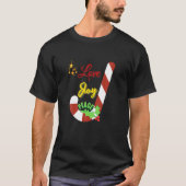 Liefde Vreugde Vrede Kerstmis Candy Cane Star Long T-shirt (Voorkant)