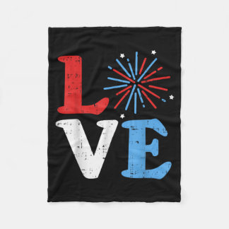 Liefde Vuurwerk Onafhankelijkheidsdag 4 juli Parad Fleece Deken
