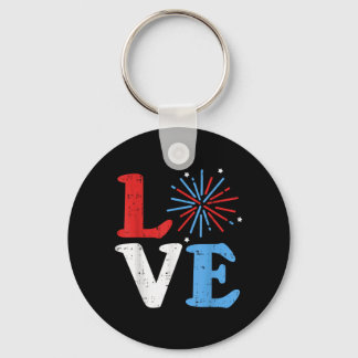Liefde Vuurwerk Onafhankelijkheidsdag 4 juli Parad Sleutelhanger