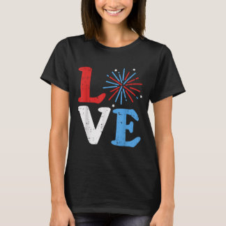 Liefde Vuurwerk Onafhankelijkheidsdag 4 juli Parad T-shirt