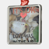 Liefde was in de lucht metalen ornament (Links)