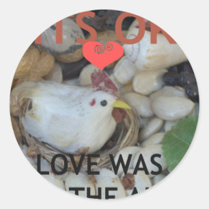 Liefde was in de lucht ronde sticker