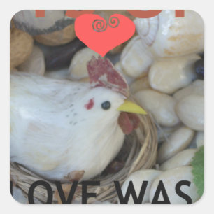Liefde was in de lucht vierkante sticker