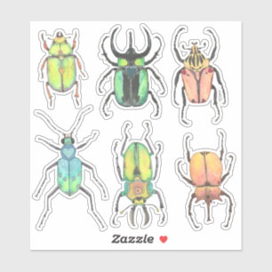 Liefde Waterverf Beetles Sticker