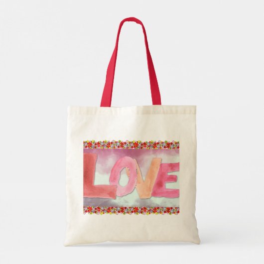 Liefde:Waterverf Canvas tas (Achterkant)