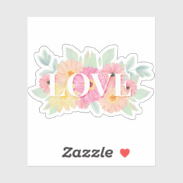 Liefde waterverf florale sticker