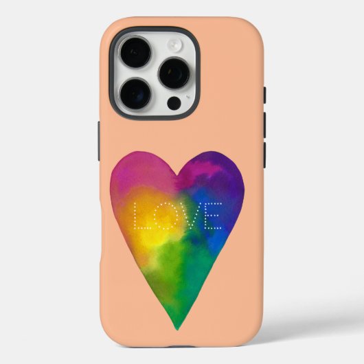 "LIEFDE" Waterverf Hart Case-Mate iPhone Case (Achterkant)