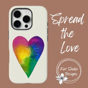 "LIEFDE" Waterverf Hart iPhone 16 Pro Hoesje