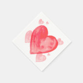 Liefde Waterverf Red Heart Party servetten (Hoek)