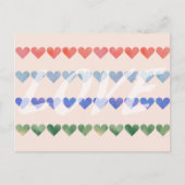 Liefde Waterverf Retro Hearts zeggen Hallo Briefka Briefkaart (Voorkant)