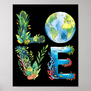 Liefde wereld aarddag 2026 milieu dier boom poster