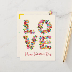 LIEFDE Whimsical Kleurrijke Lente Bloemen Dank Je Briefkaart