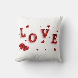 Liefde White/Black Reversible Decorative Pillow Kussen