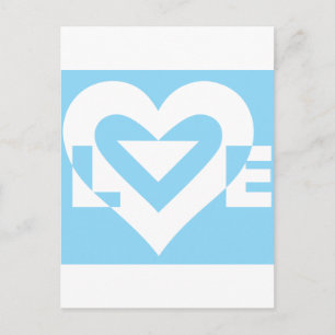 Liefde White op blauw Briefkaart