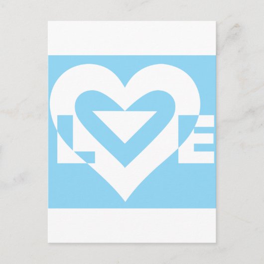 Liefde White op blauw Briefkaart (Voorkant)