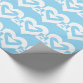 Liefde White op blauw Cadeaupapier (Hoek)