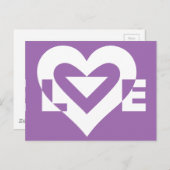 Liefde White op Paars Briefkaart (Voorkant / Achterkant)