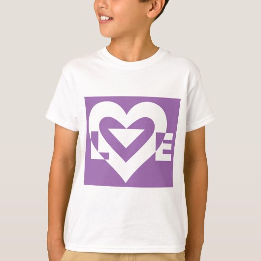 Liefde White op Paars T-shirt (Voorkant)