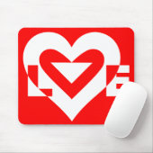 Liefde White op rood Muismat (Met muis)