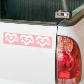 Liefde White op roze Bumpersticker (Op Truck)