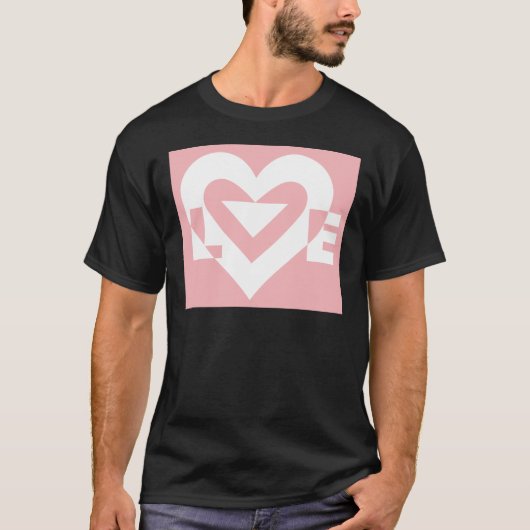 Liefde White op roze T-shirt (Voorkant)