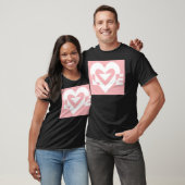 Liefde White op roze T-shirt (Unisex)