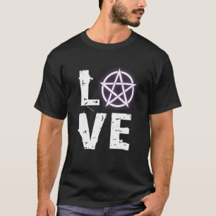 Liefde Wicca TShirt met Pentagram voor Wiccan Paga