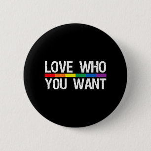 Liefde Wie je wilt Regenboog Vlag Lesbisch Gay Ronde Button 5,7 Cm