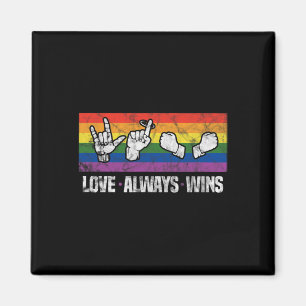 Liefde wint altijd ASL Deaf Awareness LGBT Gay Pri Magneet